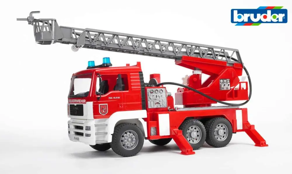 Carro bombeiros Bruder c/ Escada e Mangueira