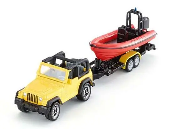 Carro Jeep Siku com Reboque e Barco