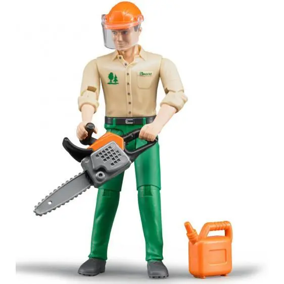 Figura Lenhador com Motoserra e Acessórios - Bruder