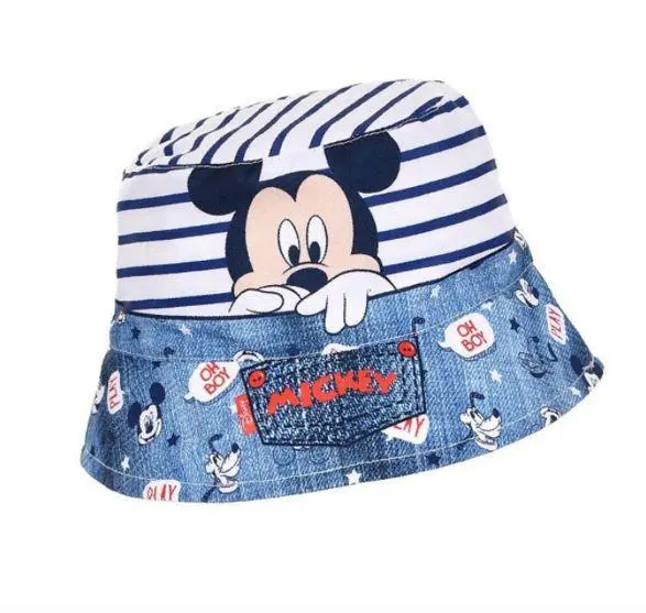 Panamá Branco Riscas Azuis e Imitação Jeans (50) - Mickey