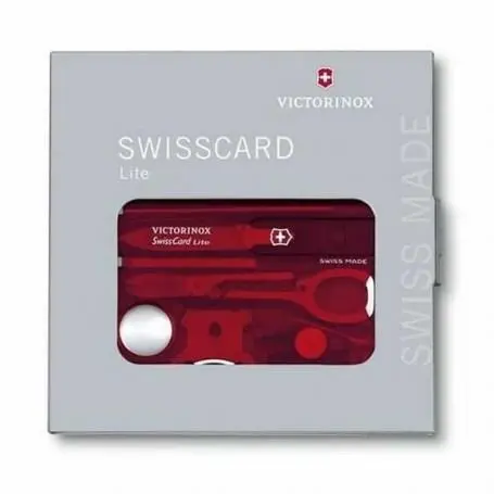 Cartão Multiusos Swisscard Lite Vermelho Transparente com Luz - Victorinox