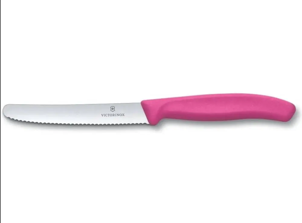 Facas Swiss Classic com Serra e Ponta Redonda Rosa - Victorinox