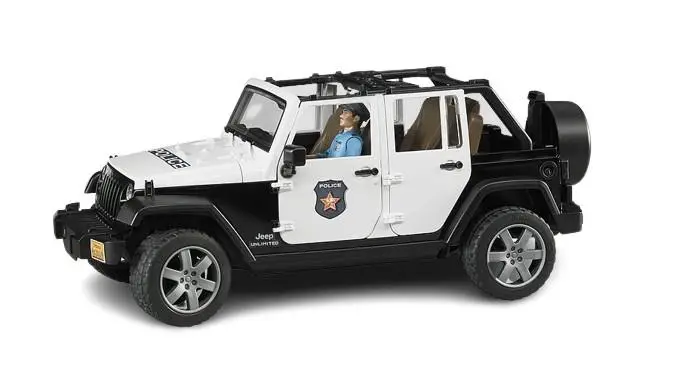 Jeep Wrangler Unlimited Rubicon Veículo de Polícia c/ Figura - Bruder