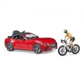 Carro Vermelho Roadster c/ Ciclista e Bicicleta - Bruder