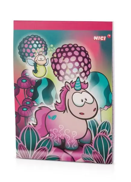 Bloco de Notas A6 Quadriculado Unicórnio Midnight Floral - Nici