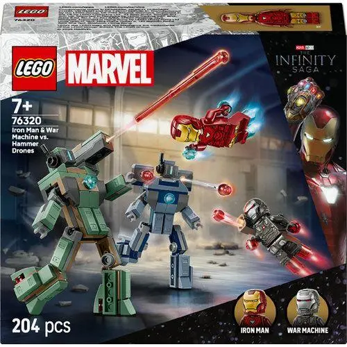 Lego - Marvel - Iron Man e Máquina de Guerra contra Drones Hammer (204 pcs)