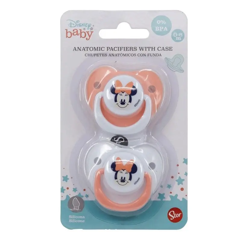 Conjunto 2 Chupetas Silicone com Caixa Salmão "Dreams" - Minnie Baby