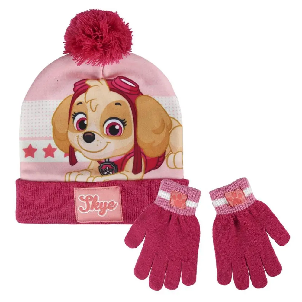 Conjunto de Gorro e Luvas "Girl" Skye - Patrulha Pata