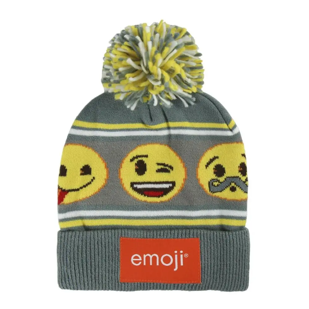 Gorro Cinza e Amarelo - Emoji