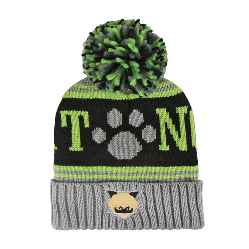 Gorro Cat Noir verde e cinza - Miraculous Ladybug
