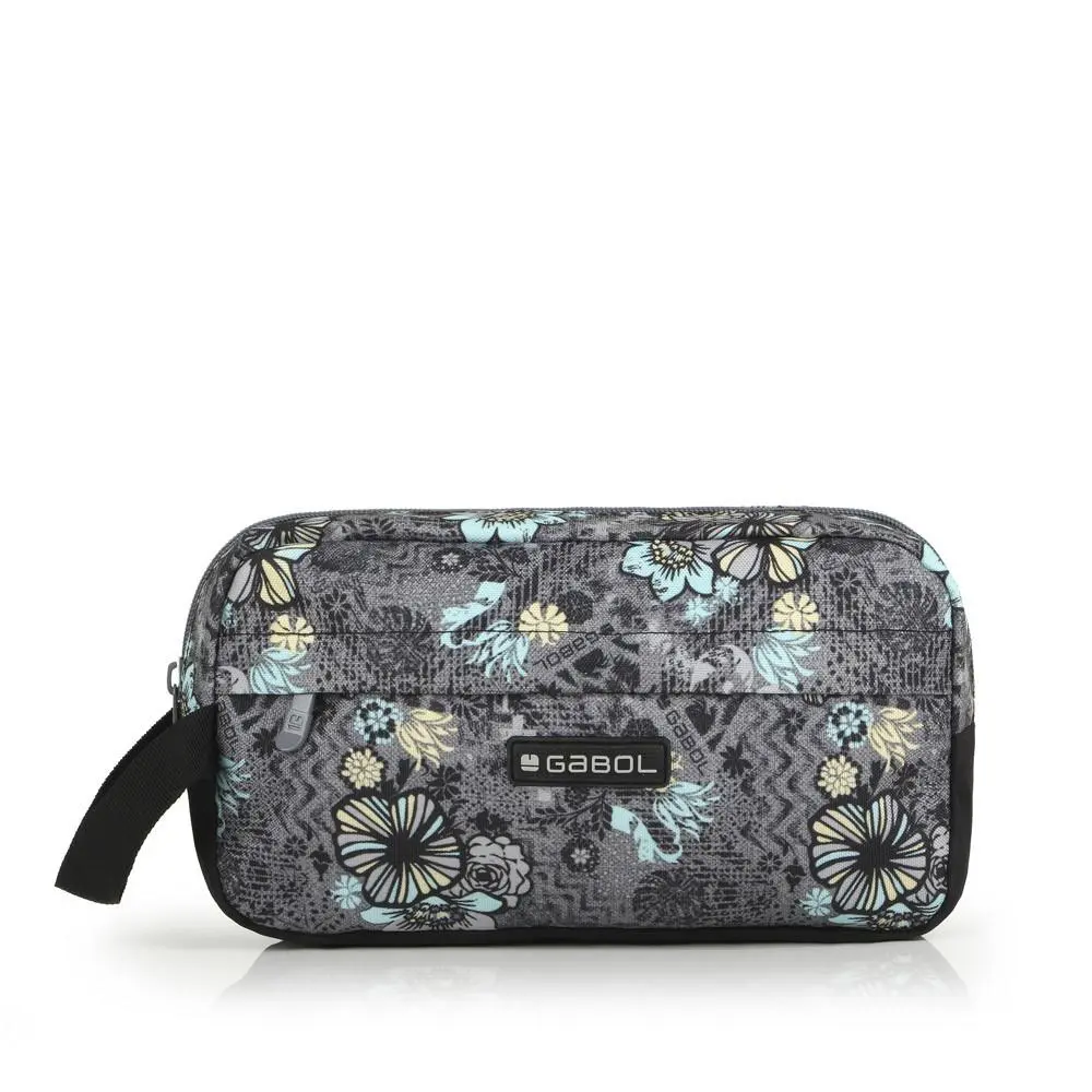 Necessaire Cinzento Gabol com Flores Story
