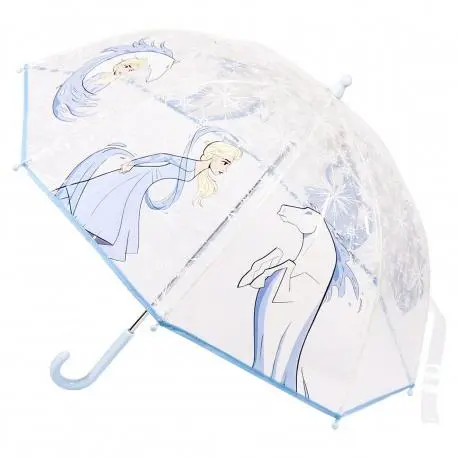 Guarda Chuva Transparente c/ Elsa em BD e Flocos Neve 45cm - Frozen