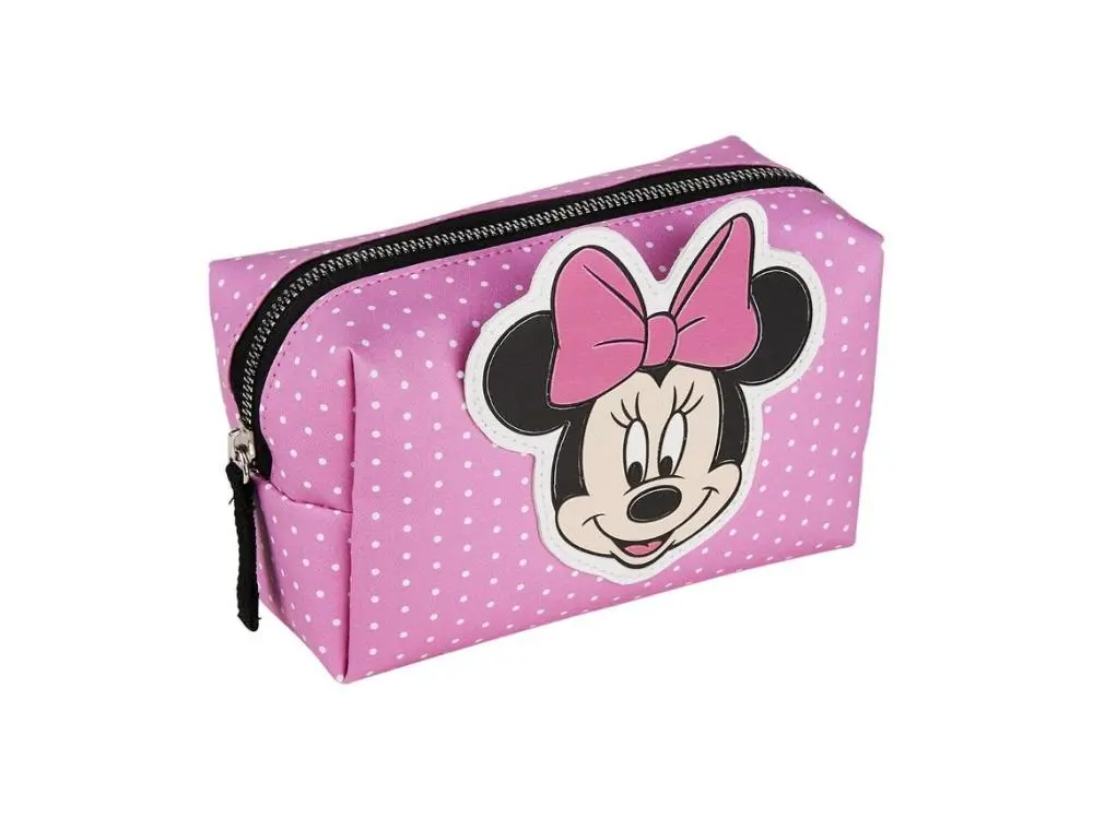 Estojo Necessaire - Minnie C/ Laço Rosa e Pontinhos Brancos - Minnie Mouse