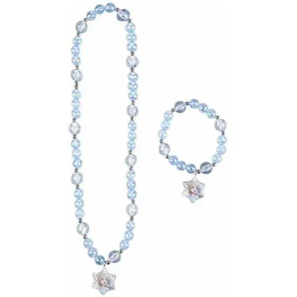 Conjunto Colar e Pulseira c/ Pendente "Elsa" - Frozen