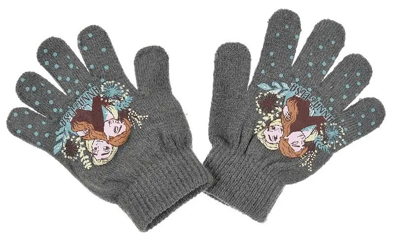 Luvas Cinzentas Elsa e Ana com Bolinhas - Frozen