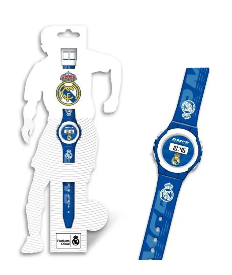 Real Madrid - Relógio Digital Azul e Branco (RMCF)
