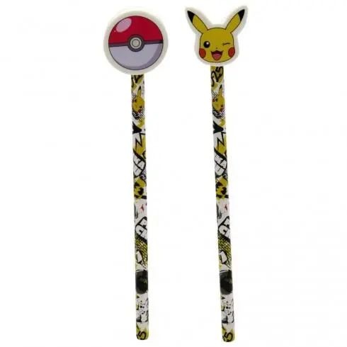 Lápis com Pikachus e Borracha - Pokémon