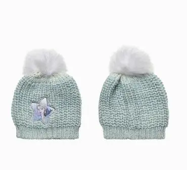 Gorro Azul Brilhante com Pompom Elsa T54 - Frozen