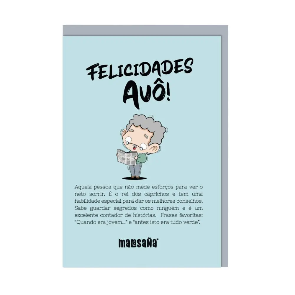 Postal de Felicitações "Felicidades Avô!" - Malasaña