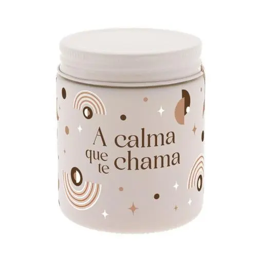 Vela Aromática Bege "A Calma Que Te Chama" - Aromame - Lovely Story