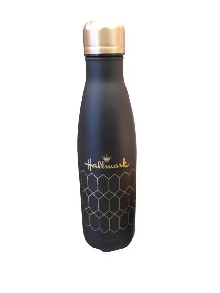 Garrafa Térmica Preta c/ Formas Douradas 500ml - Hallmark