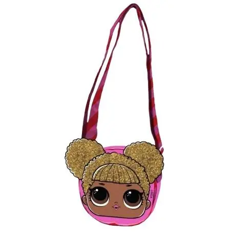Mala Tiracolo Redonda Rosa c/ Cabelo Dourado Brilhante - LOL