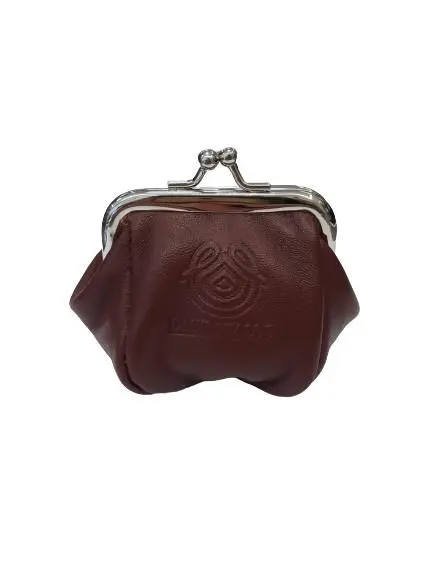 Porta Moedas Redondo Nappa com Fecho em Borboleta Castanho - LauraValle