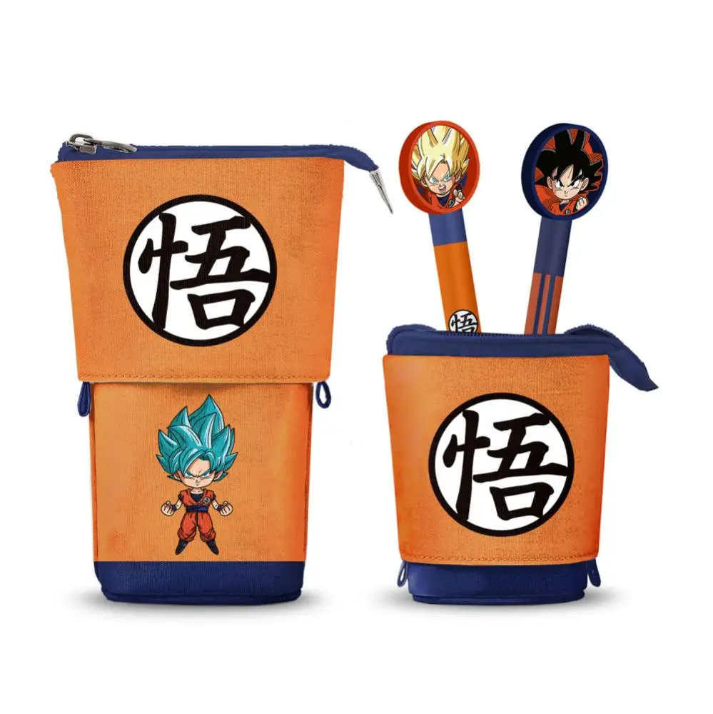 Dragon Ball - Estojo Vertical Laranja + 2 Canetas de Gel (Super)
