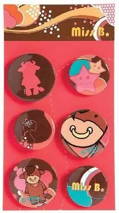 Conjunto de 6 Pins - Touro Mr. Mokka - Miss B