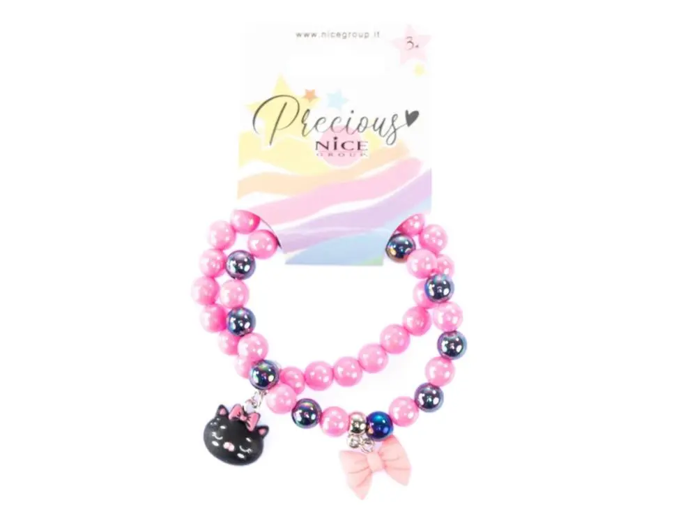 Pulseiras de Missangas com Laço e Gata "Precious" - Nice