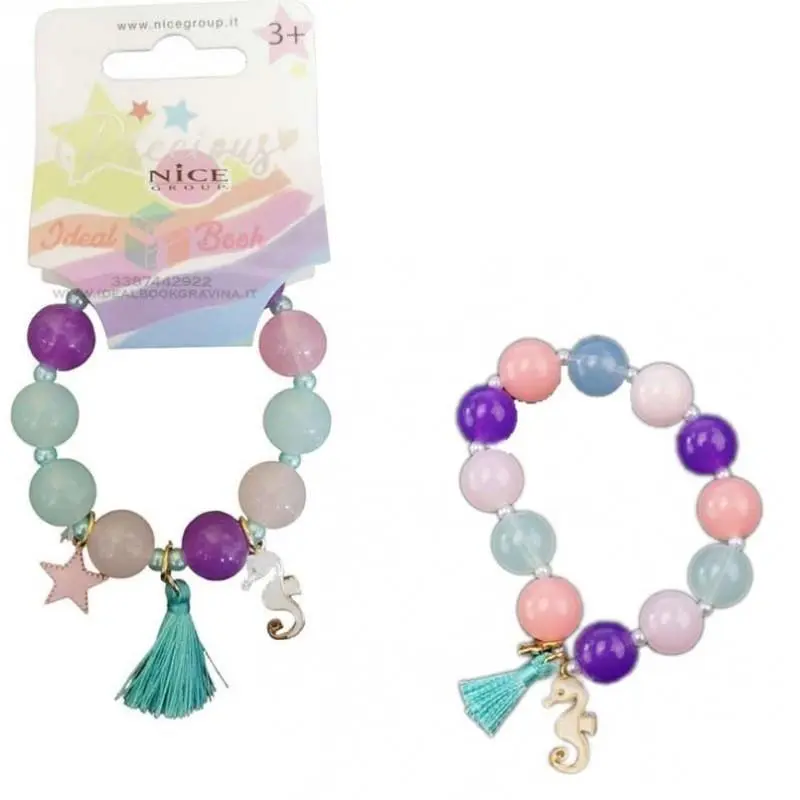 Pulseira de Missangas Grandes com Cavalo Marinho "Precious" - Nice