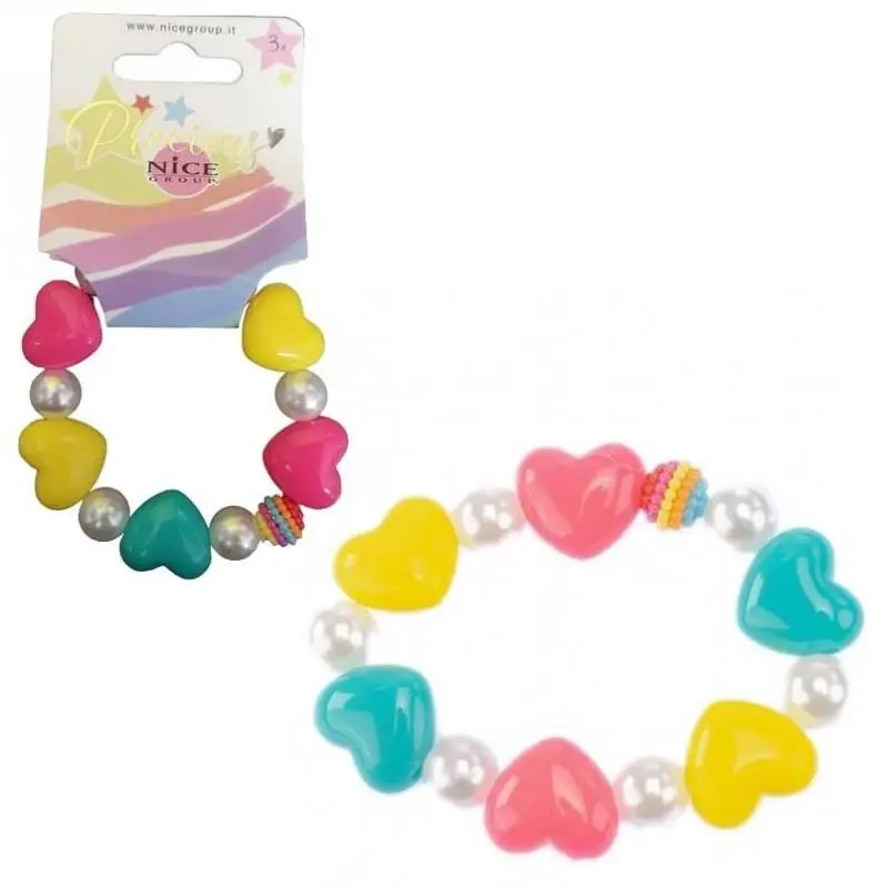 Pulseira de Missangas Grandes com Corações "Precious" - Nice