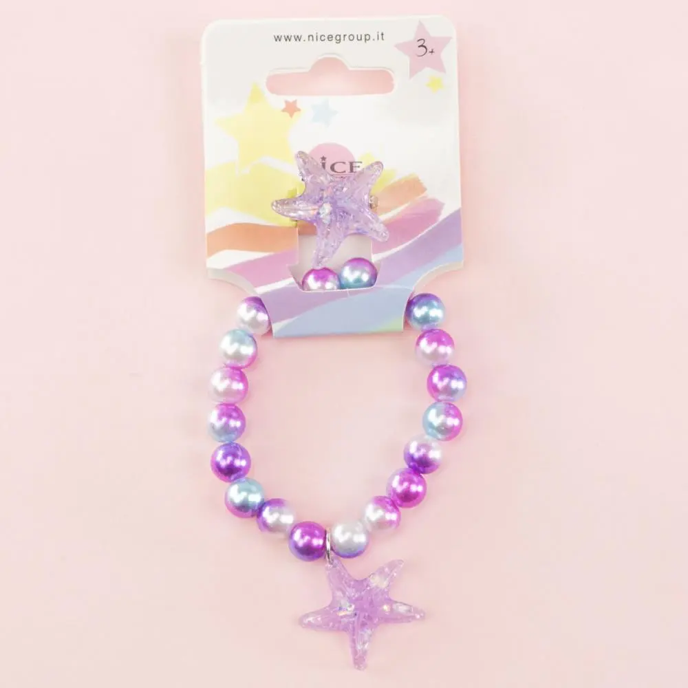 Pulseira de Missangas com Anel e Estrela Roxa "Precious" - Nice