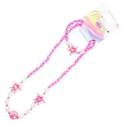 Fio e Pulseira de Missangas Rosa ou Azul com Estrelas "Precious" - Nice