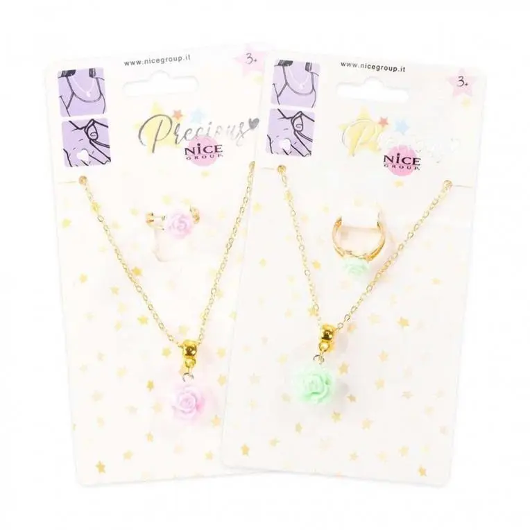 Fio em Corrente com Anel em Flor "Precious" - Nice