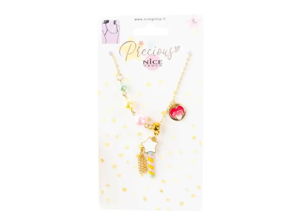 Fio em Corrente com Estrela e Coração "Precious" - Nice