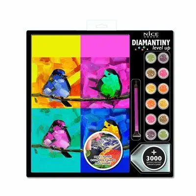 Pintura de Diamante 4 Passaros - Nice