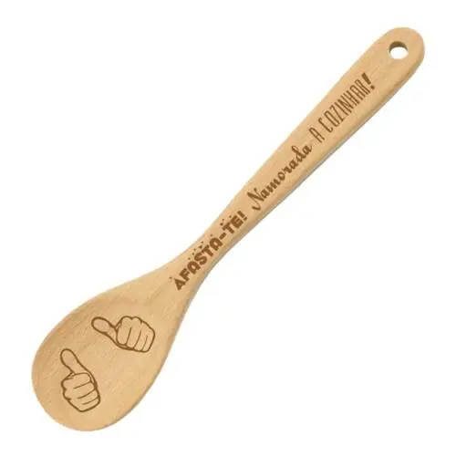 Colher de Pau "Afasta-te! Namorada a Cozinhar!"