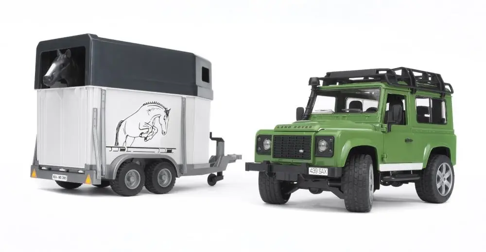 Land Rover Defender Station Wagon c/reboque de cavalo - Bruder