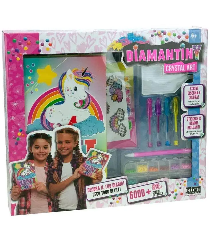 Conjunto Unicórnio Diário + Canetas - "Decora o teu Diário" - Diamantiny - Nice