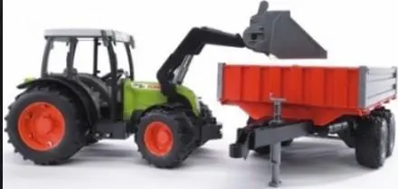 Tractor Claas Nectis 267 Fc/ pá dianteira e reboque basculante - Bruder