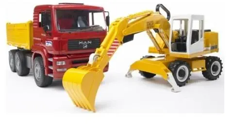 Conjunto de Man Tga com escavadora Liebherr - Bruder