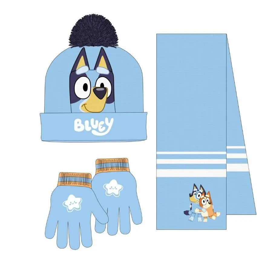 Conjunto Gorro com Luvas e Cachecol Azul Escuro e Cinzento - Mickey