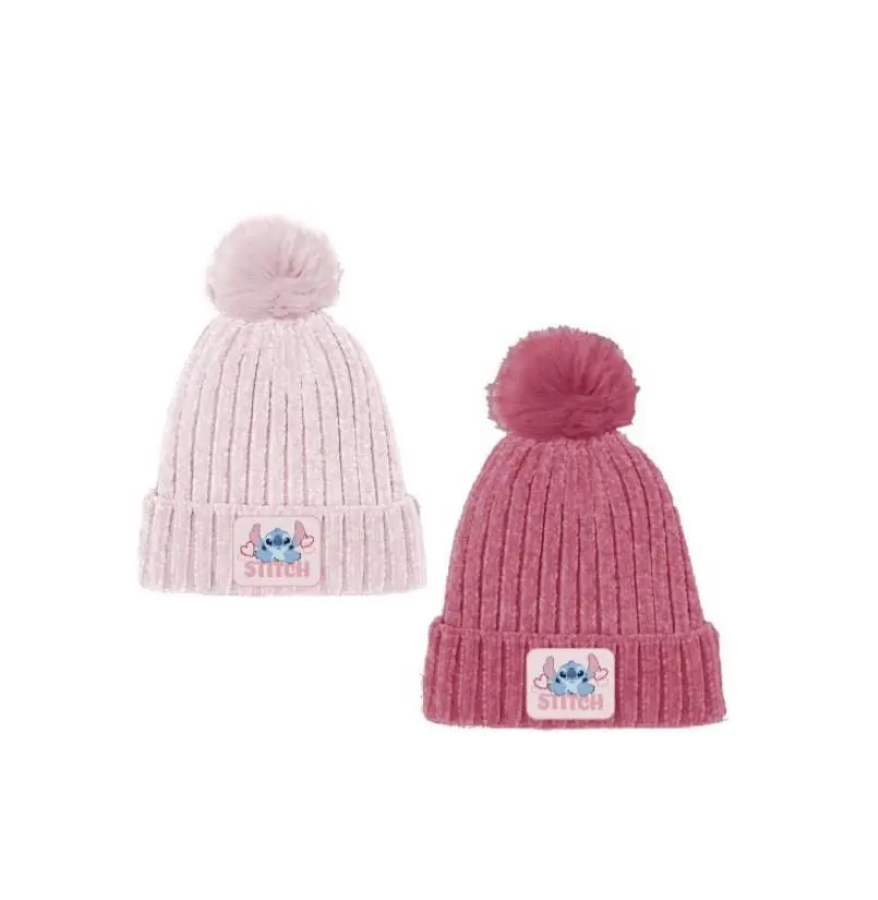 Conj. Infantil Gorro + Luvas Rosa e Azul "Minnie e Fígaro"  - Tam. 48 - Minnie