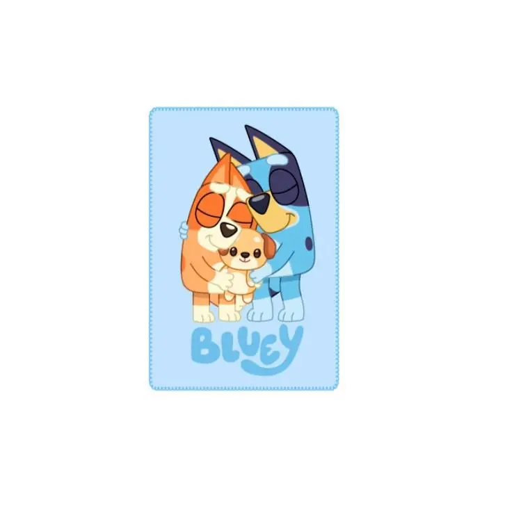Bluey - Manta Polar Azul Claro C/ Bluey & Bingo