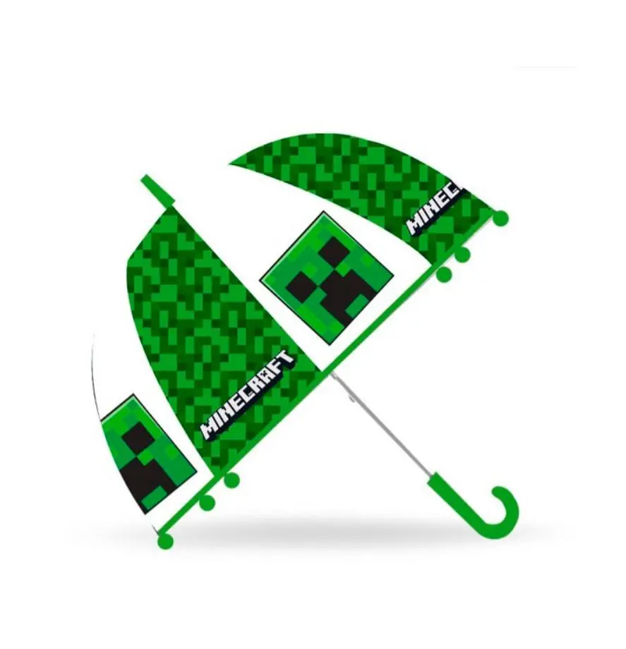 Minecraft - Guarda Chuva Verde Transparente C/ Desenhos 46cm