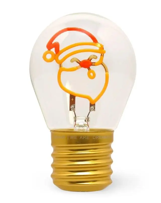 Legami - Abajur Decorativo em Formato de Lâmpada - Pai Natal - Bulb Fiction