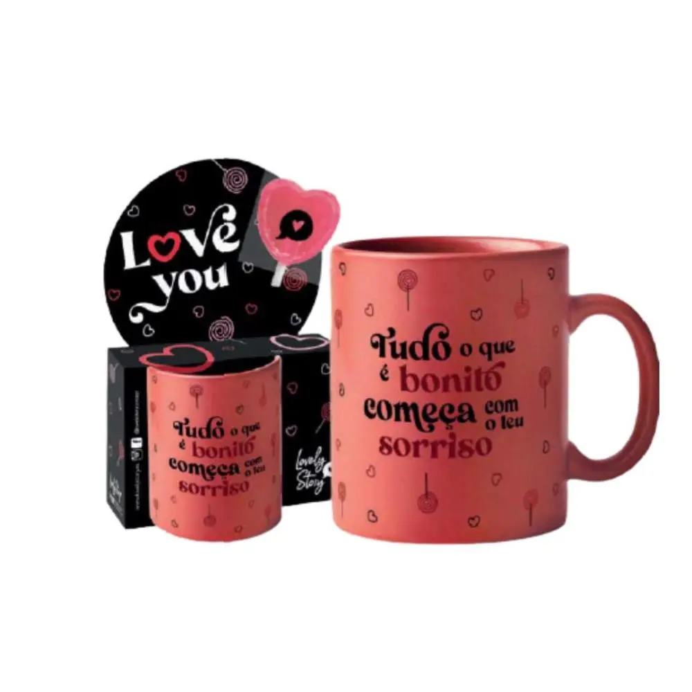 Lovely Story - Caneca de Cerâmica - Tudo O Que É Bonito Começa Com O Teu Sorriso (330 ml)