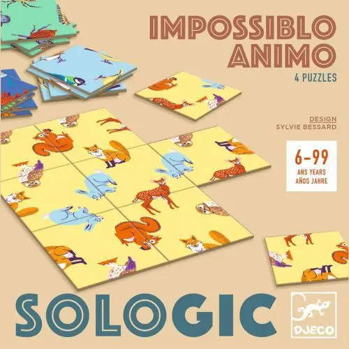 4 Puzzles Dominó - Impossiblo Animo - Djeco