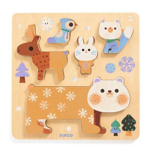 Djeco - WoodyStack - Puzzle de Madeira p/ Empilhar (+12m)